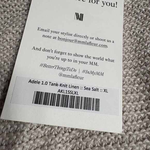 NWT M.M. Lafleur the Adele Tunic - Knit Linen size XL sea salt natural tank top - Picture 6 of 9